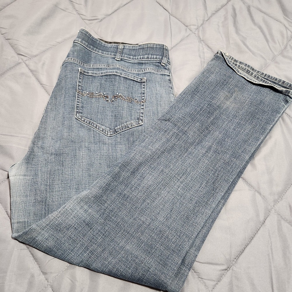 Riders by Lee Jeans Women's 22W Long Mid Rise Bootcut Light Wash Stretch